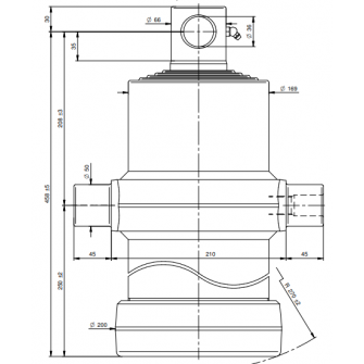 Teleskopski cilinder 5 stopenj 16 ton 1520 mm z luknjo 5001F